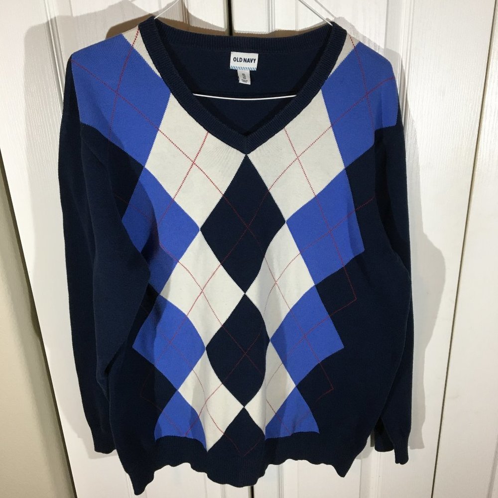 Old Navy Preppy Argyle Sweater Mens Size XXL